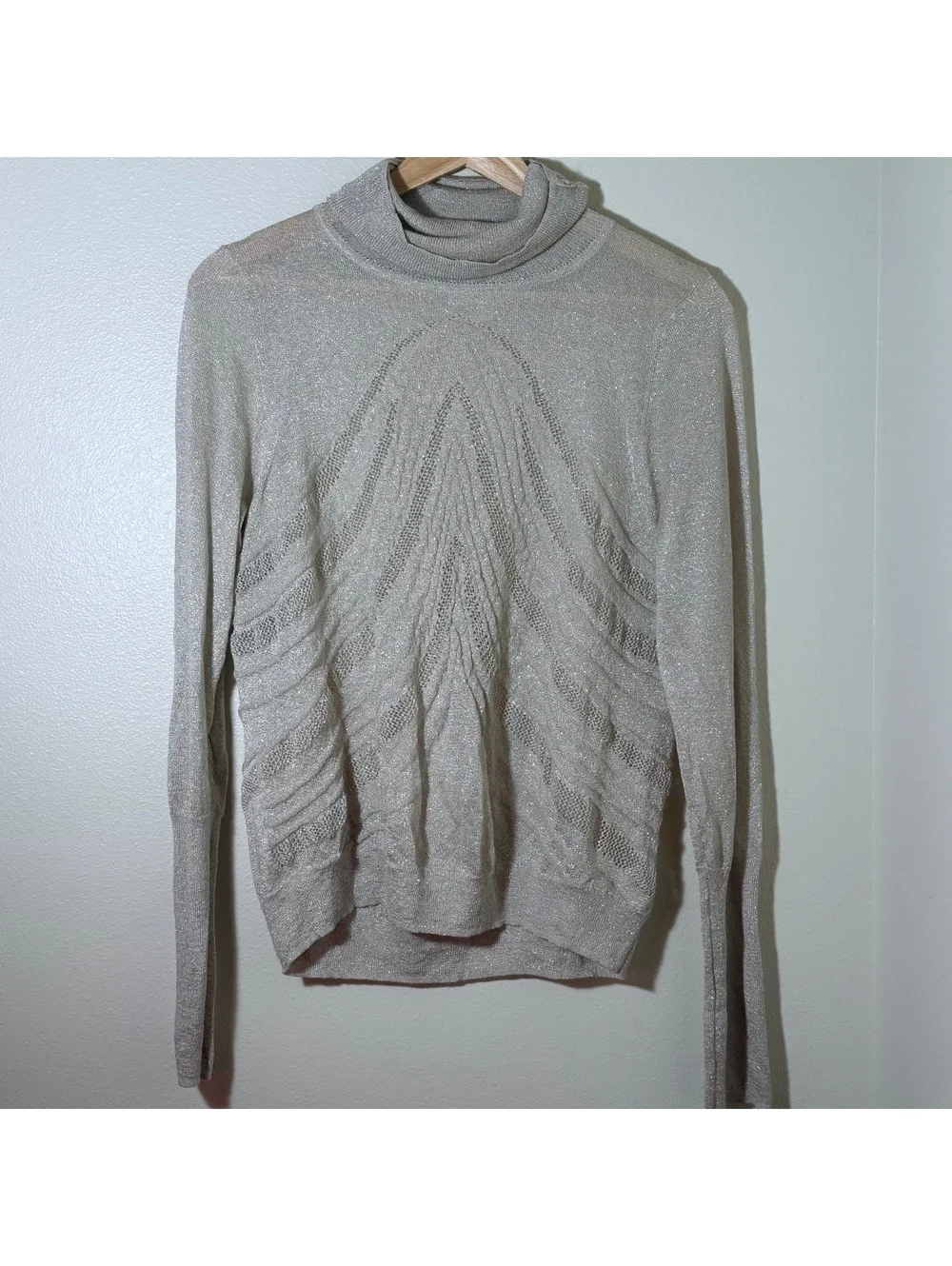 Anthropologie Angel of the North Savine beige turtleneck sweater